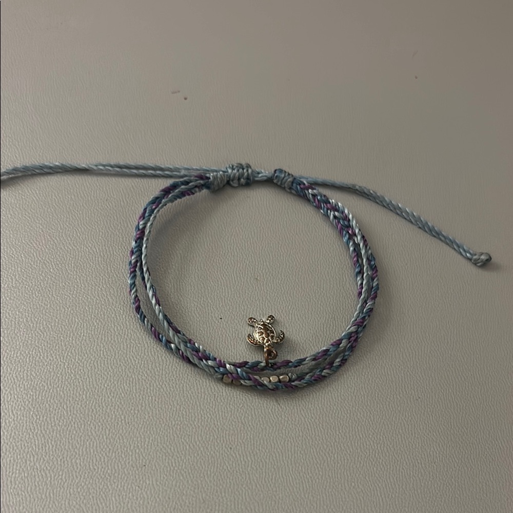 Braided Multicolor Bracelet with Gold Charm